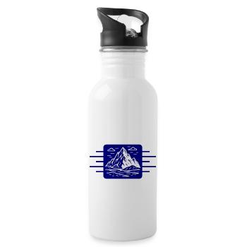 Berge Outdoor - Trinkflasche mit integriertem Trinkhalm - Weiß - Rechts