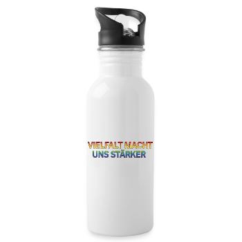 Diversity makes us stronger - Water bottle with straw - white - Right