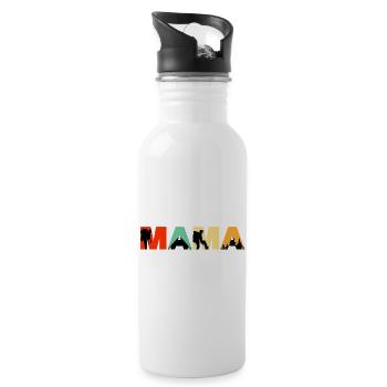 Mama Camping Retro Sunset Hiking Silhouette - Trinkflasche mit integriertem Trinkhalm - Weiß - Rechts