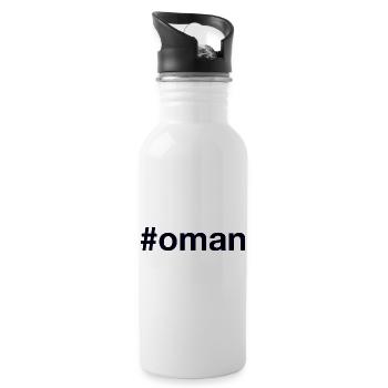 Oman Hashtag - Trinkflasche mit integriertem Trinkhalm - Weiß - Rechts