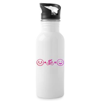Gift idea for a road bike with road bike - Water bottle with straw - white - Right