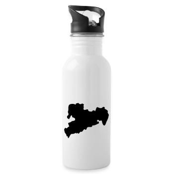 sachsen - Trinkflasche mit integriertem Trinkhalm - Weiß - Rechts
