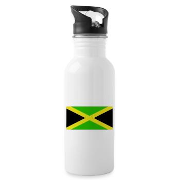 Jamaïque drapeau - Gourde avec paille intégrée - blanc - Droite