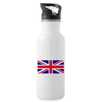 Great Britain - Union Jack - Water bottle with straw - white - Right