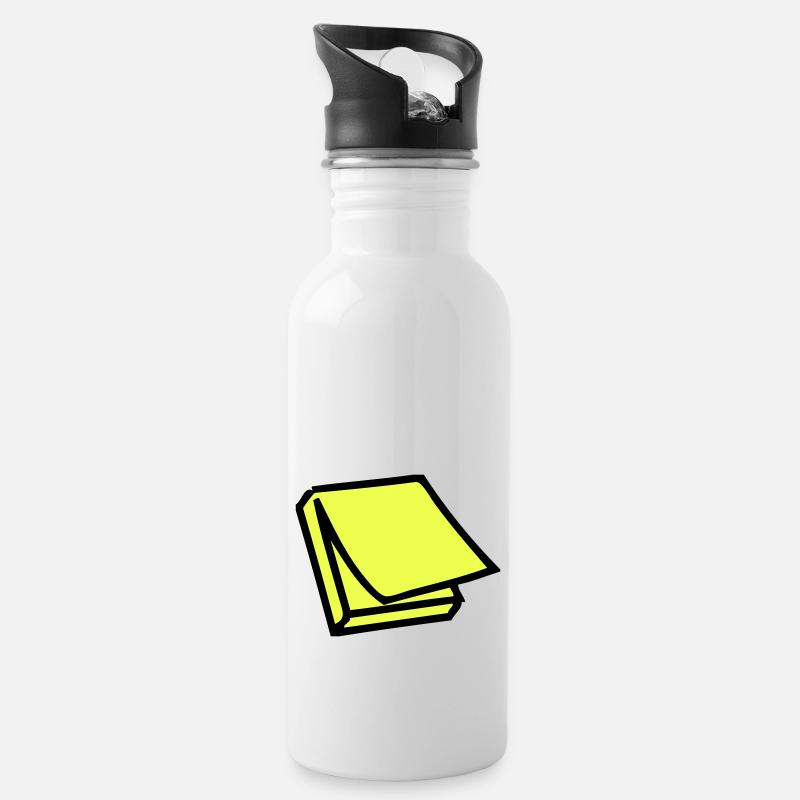 Postit - Trinkflasche mit integriertem Trinkhalm - Weiß