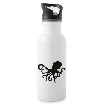 octopus - Water bottle with straw - white - Right