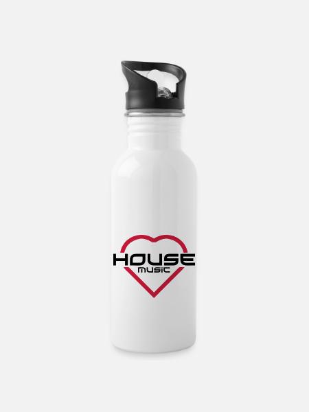 House Music - Gourde avec paille intégrée - blanc