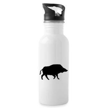 wildschweinchen//wild boar//sanglier - Gourde avec paille intégrée - blanc - Droite