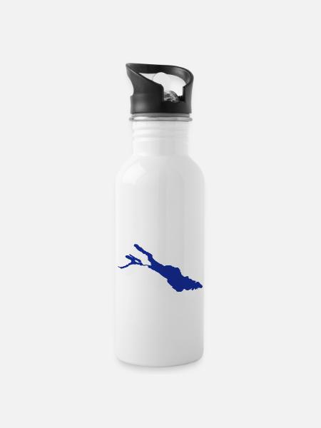 Bodensee - Trinkflasche mit integriertem Trinkhalm - Weiß