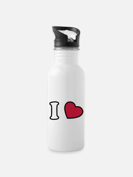 love2 - Gourde avec paille intégrée - blanc