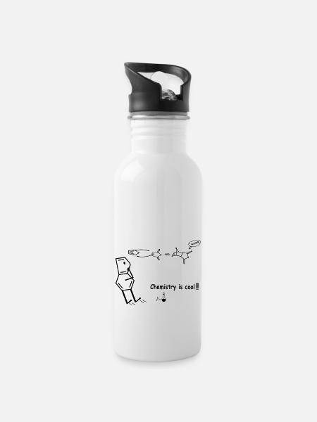 Chemistry is cool! - Trinkflasche mit integriertem Trinkhalm - Weiß