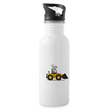 Bagger - Trinkflasche mit integriertem Trinkhalm - Weiß - Rechts