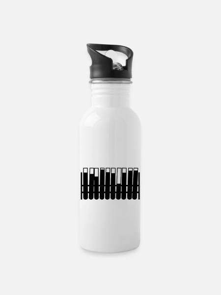 reagenzgläser - Trinkflasche mit integriertem Trinkhalm - Weiß