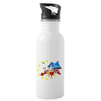 Pulse of Europe - Trinkflasche mit integriertem Trinkhalm - Weiß - Rechts