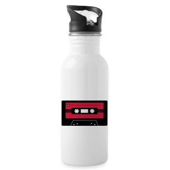 Kassette_farbe - Trinkflasche mit integriertem Trinkhalm - Weiß - Rechts