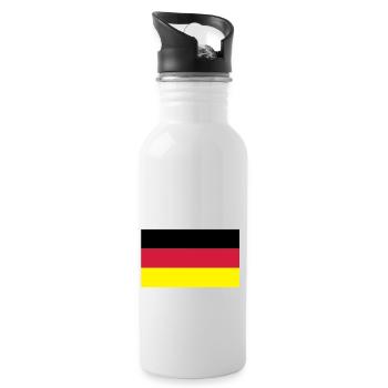 deutschlandflagge - Trinkflasche mit integriertem Trinkhalm - Weiß - Rechts