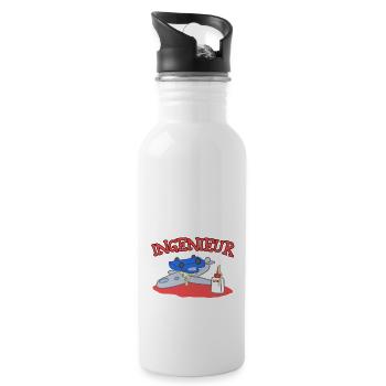 My child is ... Engineer - Water bottle with straw - white - Right