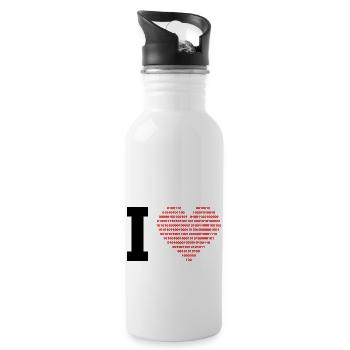 I love digital - Trinkflasche mit integriertem Trinkhalm - Weiß - Rechts
