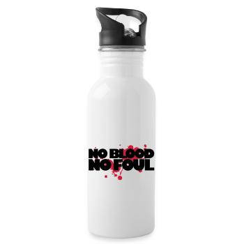 No Blood No Foul - Water bottle with straw - white - Right