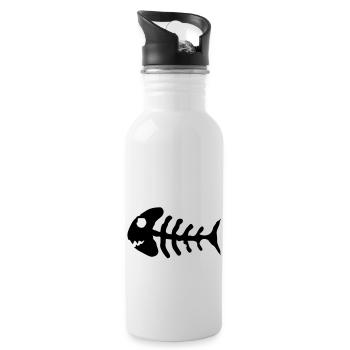 bone_fish_f1 - Water bottle with straw - white - Right