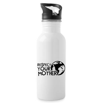 RESPECT YOUR MOTHER!, c, - Gourde avec paille intégrée - blanc - Droite
