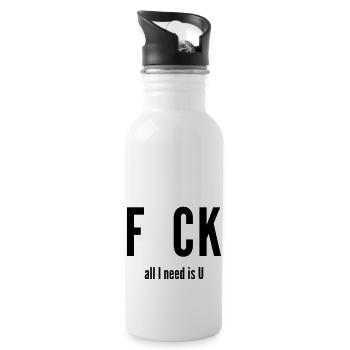 Fuck all i need is u - Gourde avec paille intégrée - blanc - Droite
