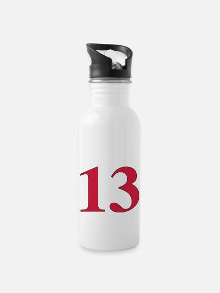 13 - Water bottle with straw - white
