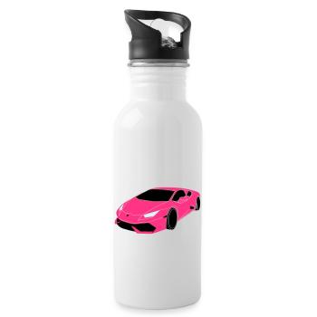 Voiture de sport Lambo - Gourde avec paille intégrée - blanc - Droite