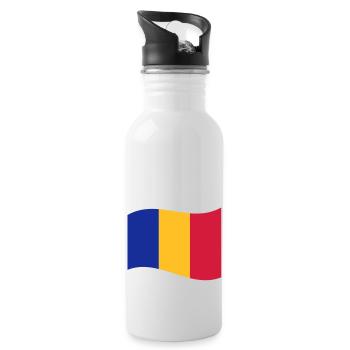 romania - Gourde avec paille intégrée - blanc - Droite