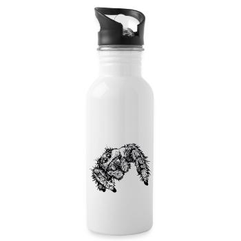 Springspinne - Trinkflasche mit integriertem Trinkhalm - Weiß - Rechts