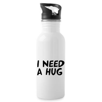 I NEED A HUG - Gourde avec paille intégrée - blanc - Droite