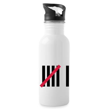 6 . Geburtstag - Trinkflasche mit integriertem Trinkhalm - Weiß - Rechts