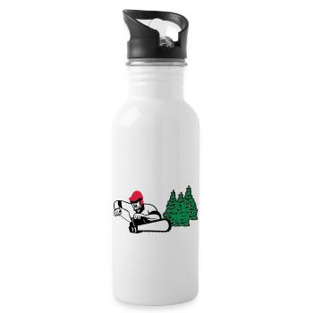 lumberjack - Water bottle with straw - white - Right