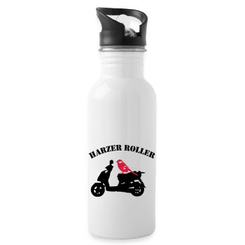 Harzer Roller - Trinkflasche mit integriertem Trinkhalm - Weiß - Rechts