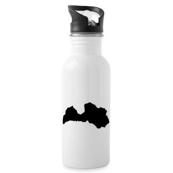 Lettland Latvia - Trinkflasche mit integriertem Trinkhalm - Weiß - Rechts
