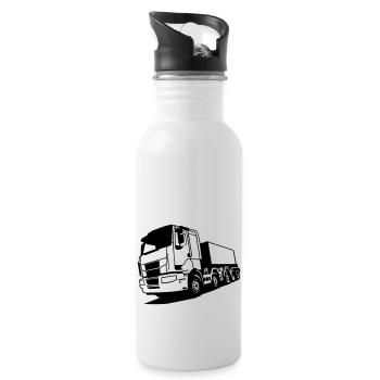 camion - Gourde avec paille intégrée - blanc - Droite