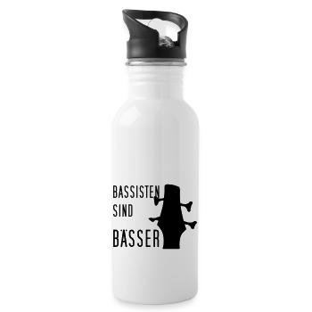 Bassisten sind bässer! - Ibanez E-Bass - Trinkflasche mit integriertem Trinkhalm - Weiß - Rechts