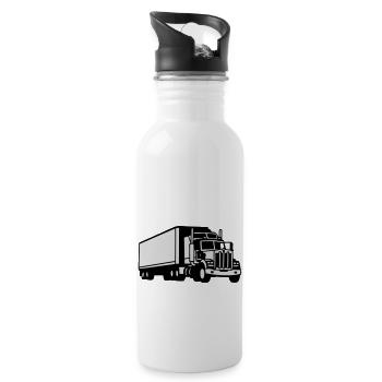 lkw - Trinkflasche mit integriertem Trinkhalm - Weiß - Rechts