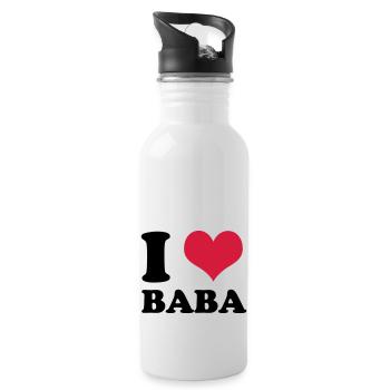i love baba - Trinkflasche mit integriertem Trinkhalm - Weiß - Rechts