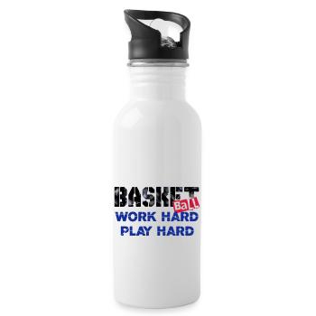 Basketball-006 - Trinkflasche mit integriertem Trinkhalm - Weiß - Rechts