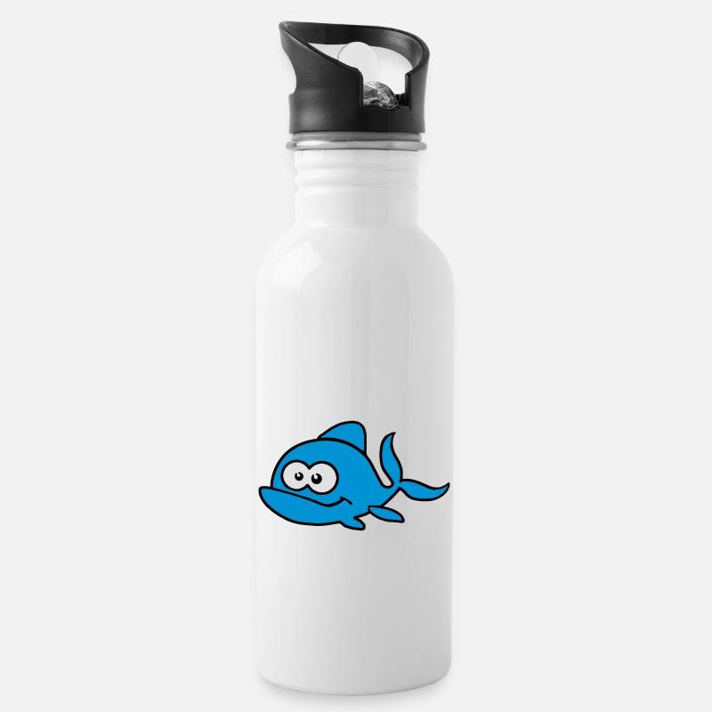 Süßer Fisch mit Glubschaugen. - Trinkflasche mit integriertem Trinkhalm - Weiß