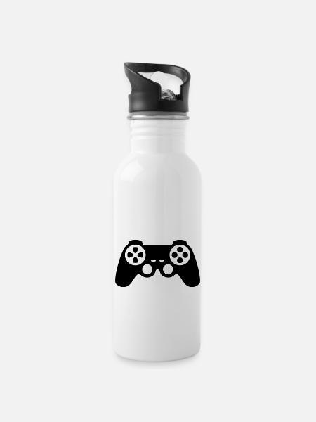 Controller - Trinkflasche mit integriertem Trinkhalm - Weiß