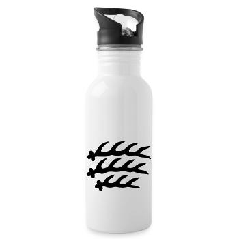 Hirschstangen - Trinkflasche mit integriertem Trinkhalm - Weiß - Rechts