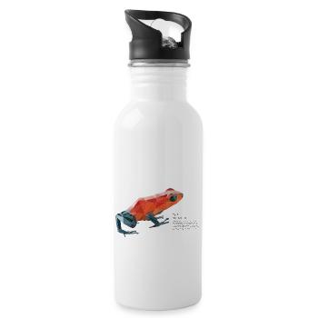 fig5_polygonpfeilgiftfrosch - Trinkflasche mit integriertem Trinkhalm - Weiß - Rechts
