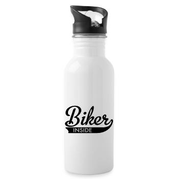 biker - Water bottle with straw - white - Right