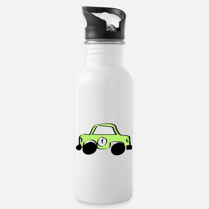 Auto - Trinkflasche mit integriertem Trinkhalm - Weiß