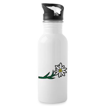 Blumen und Kräuter: Edelweiss - Water bottle with straw - white - Right