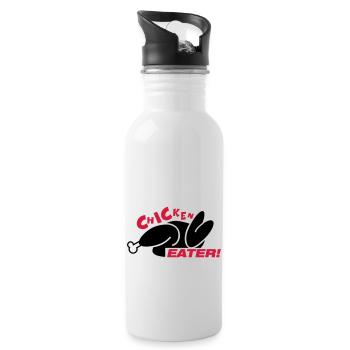 chicken_eater_gi2 - Trinkflasche mit integriertem Trinkhalm - Weiß - Rechts