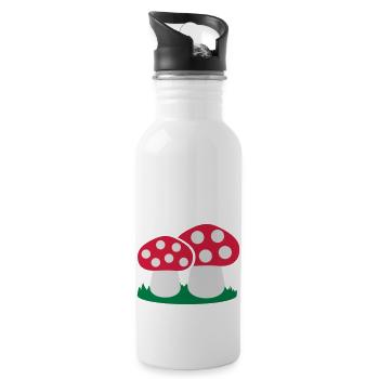 Pilz - Trinkflasche mit integriertem Trinkhalm - Weiß - Rechts
