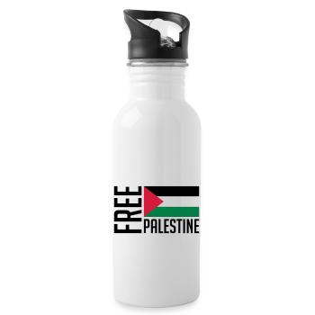 free_palestine_pa3 - Trinkflasche mit integriertem Trinkhalm - Weiß - Rechts